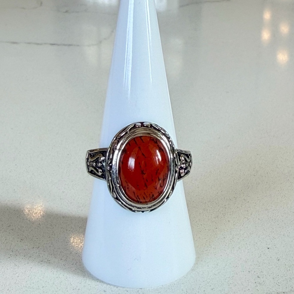 Premier Designs "Spice" Red Stone Statement Ring, Size 8 - Picture 8 of 8
